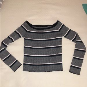 Off the shoulder striped top from pacsun.